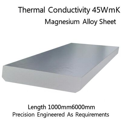 ความสามารถในการนําความร้อน 45WmK แมกนีเซียมสลัดแผ่นความยาว 1000mm6000mm ความละเอียดวิศวกรรมตามความต้องการ